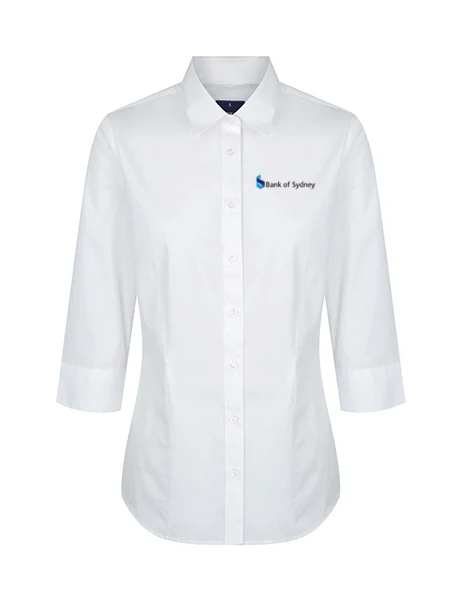 Picture of Ladies Premium Poplin 3/4 Sleeve Shirt