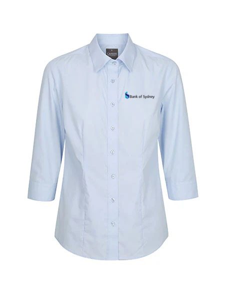 Picture of Ladies Premium Poplin 3/4 Sleeve Shirt