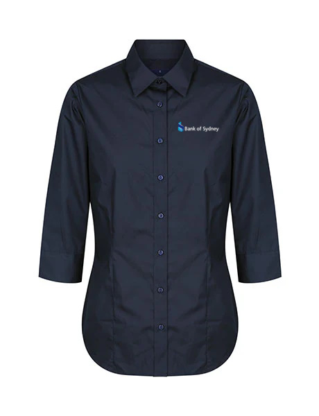 Picture of Ladies Premium Poplin 3/4 Sleeve Shirt